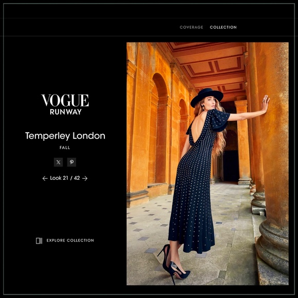 $2100 Temperley London ‘Comet’ Crystal Studded Runway Midi Dress